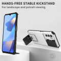 For OPPO A16 Phone Case Hard Sliding Lens Protect Kickstand Back Cover. 