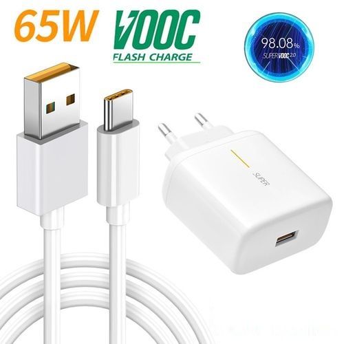 Oppo 65 watt Vooc Premium Quality Flash Charger With Type-C Cable