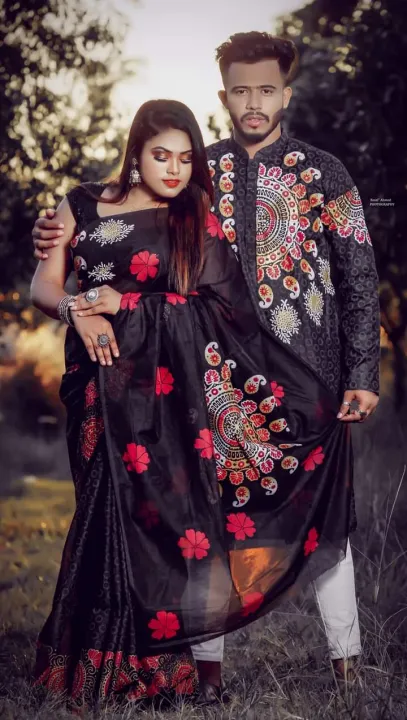 Stylish%20&%20fashionable%20New%20Matching%20best/Coupple%20For%20Men%20&%20Women%20/%20Saree%20&%20Panjabi/%20(Combo%20Set))%20-%20Image%202