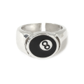 Pool Ball Ring Billiards Men'S Ring Adjustable Number Black 8 Eight Pool Billiard Ring, for Pool Lovers. 