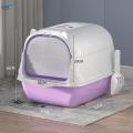 Hooded Cat Large Space with Front Door Fully Enclosed Cat Toilet.