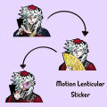 Douma Motion Sticker Anime Demon Slayer Lenticular Waterproof Decals for Cars,Laptop,Refrigerator,Wall,Etc. Gift. 