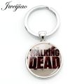 JWEIJIAO The Walking Dead Theme Keychain Figure Photo Glass Cabochon Keyring The best Friend Gift QF201. 