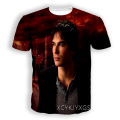 Men/Women The Vampire Diaries 3D Printed T-Shirt Damon Salvatore Fashion T Shirt Sport Pullover Summer Tops.