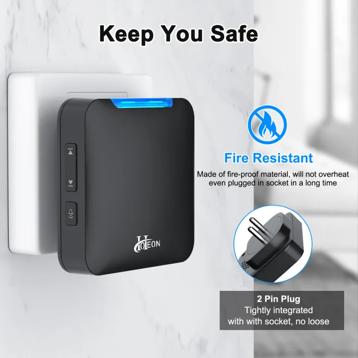 Wireless%20Door%20Calling%20Bell,%20Ding%20Dong%20Calling%20Bell,%20300M%20Ranged%20Doorbell%20for%20Home%20Office-32%20Ringtones%205%20Adjustable%20Volume,%20Plug%20in%20Type-Black(1/2%20Transmitter%20&%201%20Receiver),2%20pin%20-%20Image%207