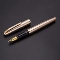 New Wing ung 235 Fountain Pen Aluminum Ink pen Gold Trim Fine Nib Aerometric Filler 1996 tock tationery Office chool upplie.