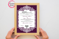Premium Quality Nikah Nama Design with Glass Frame signature and fingerprint 13*9 inch. 