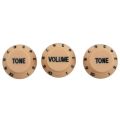 Cream Dark Blue Font 1 Volume & 2 Tone Guitar Control Knobs for Fender Strat & 1Pc Black Guitar Endpin Jack 6.35 Input.