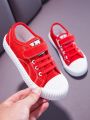 Red White Canvas Children Shoes Kids Sneakers Toddler Boy Girls Canvas Shoes Casual Breathable Baby Boy Sport Shoes Kids Flats. 