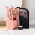 Travel Makeup Brush Bag Portable Cosmetic Brush Holder Organizer Waterproof Stand-Up Makeup Brush Pouch Zipper Toiletry Bag.