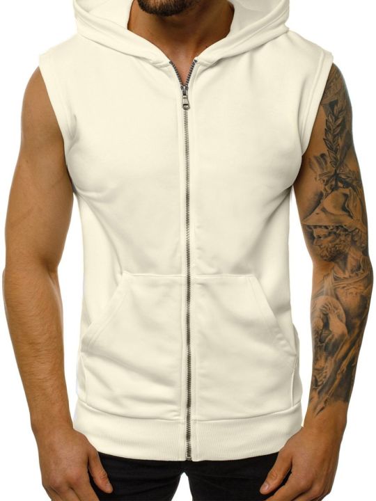 Hot%20selling%20men's%20lace%20up%20hoodie%20with%20open%20front%20zipper%20hoodie,%20sleeveless%20fashionable%20sports%20jacket,%20men's%20clothing%20-%20Image%203