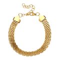 MICCI Wholesale Custom Wide Thick Belt Chain Bracelet Women 18K Gold Plated Stainless Steel Inspired Woven Mesh Bracelet.