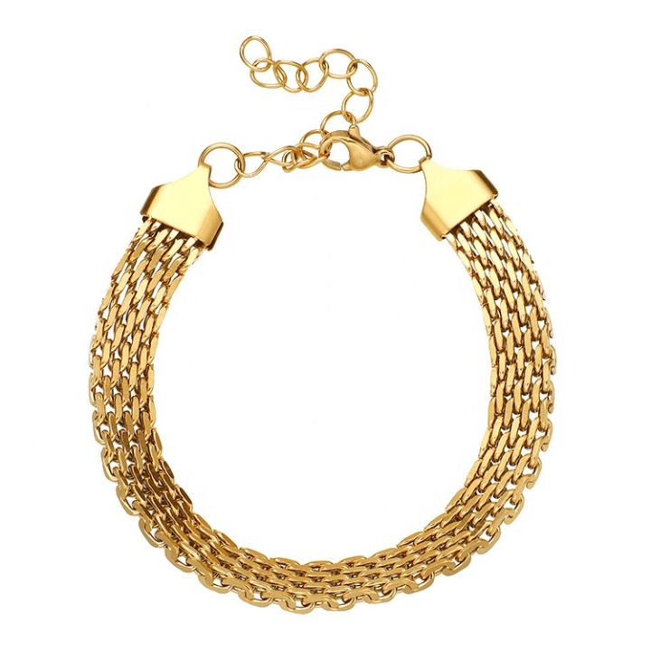 MICCI%20Wholesale%20Custom%20Wide%20Thick%20Belt%20Chain%20Bracelet%20Women%2018K%20Gold%20Plated%20Stainless%20Steel%20Inspired%20Woven%20Mesh%20Bracelet%20-%20Image%204