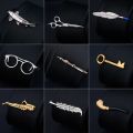 Men's Metal Necktie Bar Crystal Formal Shirt Wedding Ceremony Gold Color Tie Clip Men's Party Gifts Fashion Tie Clips. 