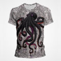 Ocean octopus graphic t shirt print T-shirts men vintage goth tee men's tshirt fashion summer short sleeve 3D anime printed tops.