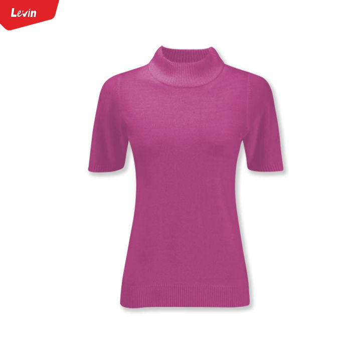 Women's%20Mock%20neck%20Half%20Sleeve%20Knitted%20Sweater%20Jumper%20For%20Ladies%20From%20Levin%20-%20Image%203