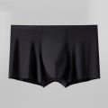 L-XXXL Seamless Ice Silk Boxers Men Solid Color Male Underpants Ultra-thin Underwear Summer COOL Trunk Shorts. 
