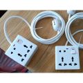 Multiplug Custom Made 8 Pin 1, 2, 3 Gang Point Extension Socket with Switch ABS 2 Meter wire Homemade MultiPlug-.