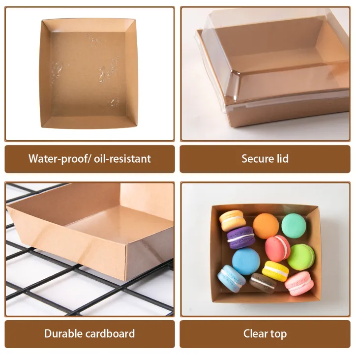 10pcs%20Kraft%20Paper%20Cake%20Paper%20Charcuterie%20Boxes%20With%20Clear%20Lids%20Food%20Wedding%20Birthday%20Party%20Decor%20Supplies%20-%20Image%203