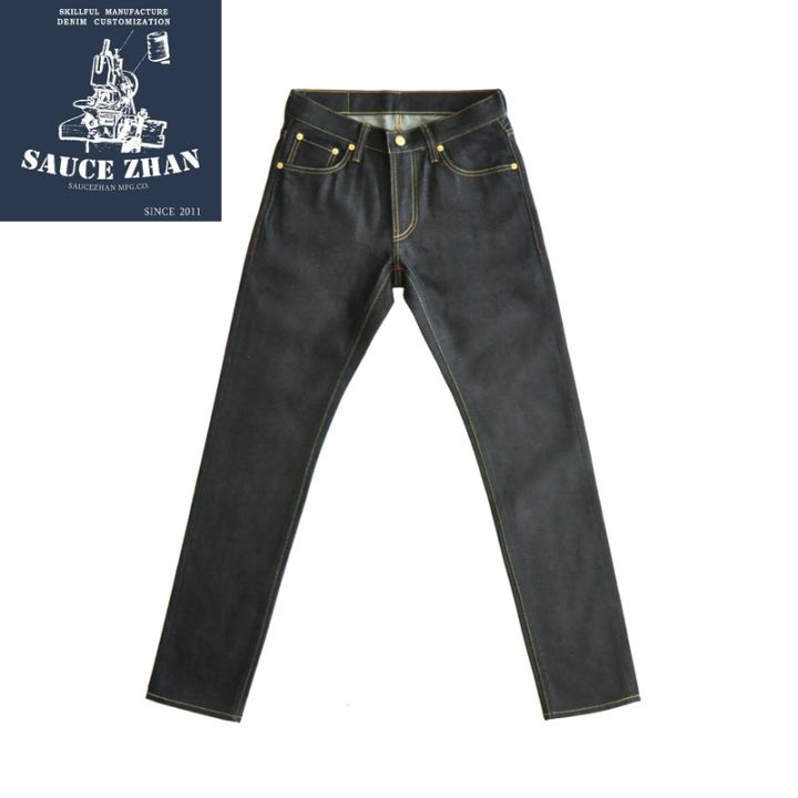 SauceZhan%20310XX-HS%20Men's%20Jeans%20Selvedge%20Sanforized%20Denim%20Jeans%20Jeans%20Raw%20Denim%20Indigo%20Slim%20Fit%2014.5%20Oz%20-%20Image%205