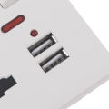 Universal Wall Socket With LED Light Switch 5 Hole USB Wall Power Socket. 