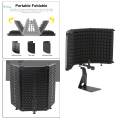 Microphone Mic Isolation Shield+ Stand Soundproofing Vocal Reflection Filter.