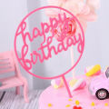 1Pc Acrylic Hand writing Happy Birthday Cake Topper Dessert Party Decor Gift. 