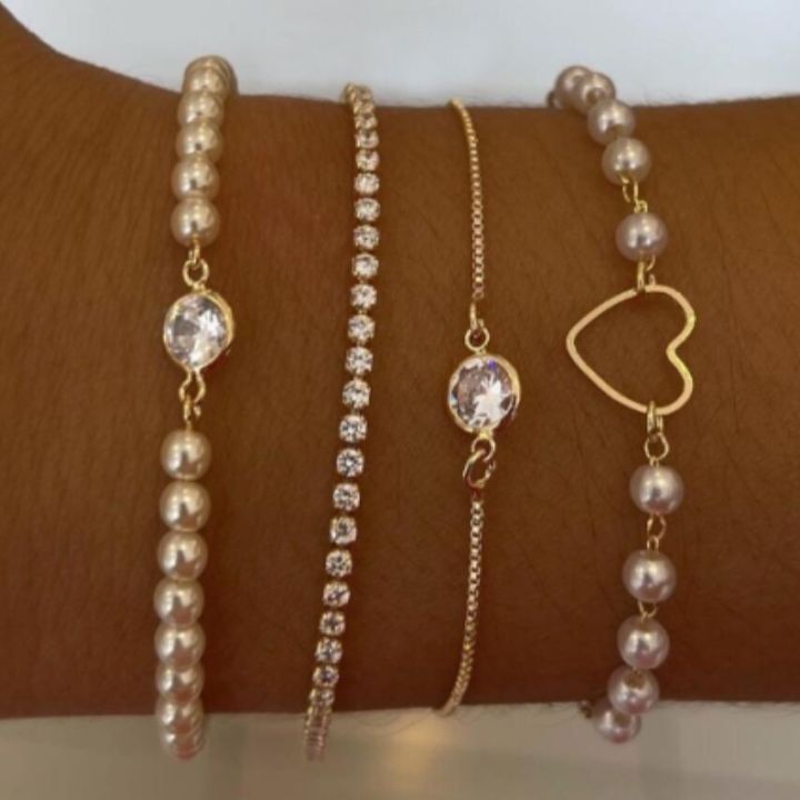 New%202024%20Peach%20Heart%20Pearl%20Bracelets%20Set%20for%20Women%20Multilayer%20Accessories%20-%20Image%206
