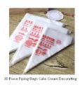 30 piece Plastic Disposable Piping Bags Cake Cream Decorating.