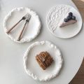 Creative Ceramic Plate Solid Color Round Household Tableware Afternoon Tea Cake Dessert Steak Pasta Plates Personal Items.