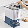 Press-Type Rice Dispenser Sealed Grain Container Dispenser Bucket Rice Cans 10KG-B. 