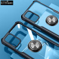 Phone case itel RS4 Hard Clear Transparent Shockproof Armor Car Adsorb Holder Ring Back cover itel RS4 case.