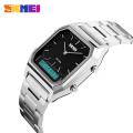 Skmei sports fashion quartz digital stainless steel dual display Chrono waterproof casual watch for men 1220.