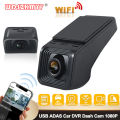 Car DVR USB 1080P Car Camera Wifi Video Recorde Front Camera ADAS Dashcam for Android Auto Multimedia Black box Car Assecories.