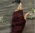 Women’s Knitted Fingerless Winter Gloves, Long Stretchy Mittens for Warmth and Comfort.