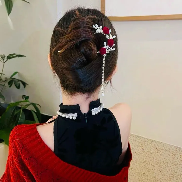 Rose%20Hairpin%20Women's%20Back%20of%20The%20Head%20Plate%20Hair%20Clip%20Headdress%20Temperament%20Twisting%20Clip%20Hairpin%20Hair%20Accessories%20-%20Image%204