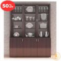 Showcase With Crockery Display Unit with 3 door Storage Cabinet - Family Furniture.