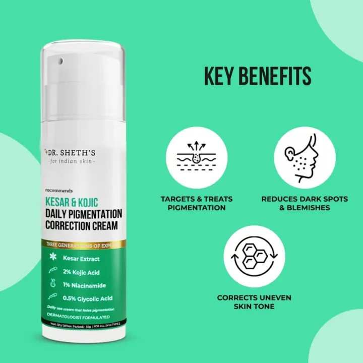 Dr.%20Sheth's%20Kesar%20&%20Kojic%20Daily%20Pigmentation%20Correction%20Face%20Cream%20-%2030g%20-%20Image%202