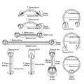 60PCS Body Piercing Tool Kit 14G Disposable Professional Body Self Piercing Kits Clamp Gloves Tools Ear Lip Nose Navel Piercings. 
