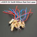 5V LASER Head LASER 5V 5mW 650nm RED DOT Laser Diodes Pointer Copper Head Adjustable Red Laser Dot Diode Copper Head.