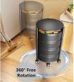 ROUND SHAPE MOVEABLE 4 LAYER STORAGE TROLLY RACK ROTATING METAL SHELF BASKET KITCHEN RACK VEGETABLE  RACK. 