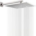 Shower 8inch x 8inch stainless steel rain shower with squre 16inch long pipe. 