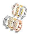 Hot Sale Rings Jewelry Set Couple Ring 4MM 8MM Square Single and Double Diamond Jewelry Wedding Ring Stainless Steel for Women.