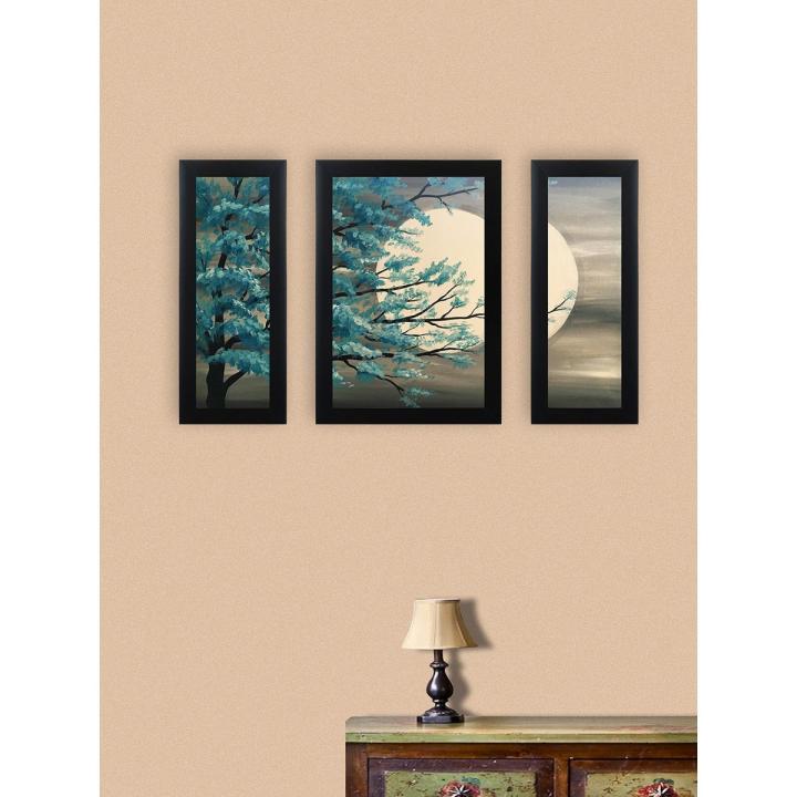 Set Of 3 Acrylic Fiber Framed Painting Wall Art For Best Wall Decoration - wall frame
