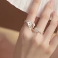 Elegant Simple Flower Rings for Women Creative Fresh and Engagement Jewelry Opening Ring.