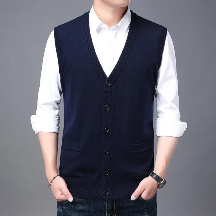Men%20Fashion%20Brand%20V%20Neck%20Knit%20Korean%20Vest%20Outwear%20Cardigan%20Men%20Sleeveless%20Button%20Wool%20Blended%20High%20Quality%20Casual%20Mens%20Clothes%20-%20Image%203