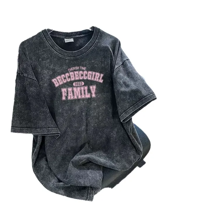 Washed%20Old%20Cotton%20Short%20Sleeve%20Breathable%20Trendy%20Cool%20Printing%20T%20T-shirt%20Women's%20Summer%20New%20Casual%20Loose%20Half%20Sleeve%20Top%20Clothes%20-%20Image%205