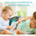 HelloKimi Baby Cell Phone Toy for Learning and Play Early Education Telephone with Silicone Cover Music Lights for 0-1 Year Old Kids with lanyard. 
