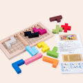 Wooden Building Blocks Toy, Safe Glossy Pattern Recognition Fit in Hand Wooden Blocks Toy Educational for Home. 