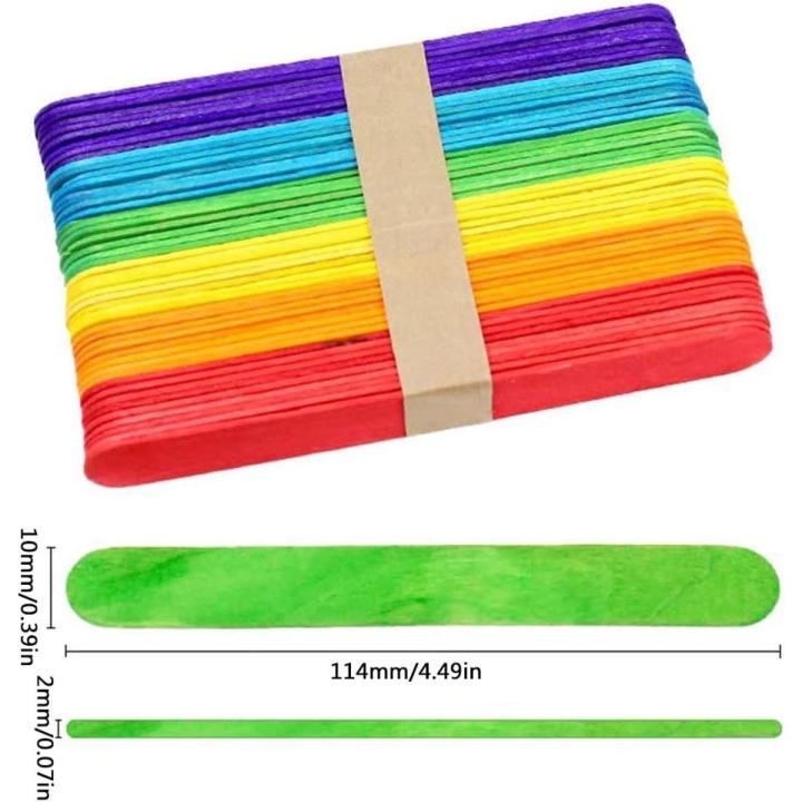 Sticks Multi-Colored Large Size ice Cream Sticks to Craft Making Pack ...